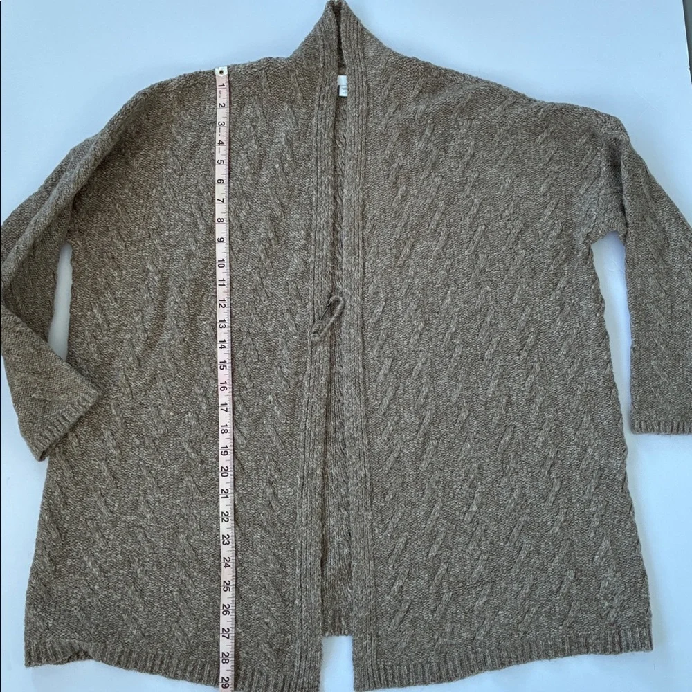 J. Jill Cozy Brown Open Front Pin Closure Cardigan Alpaca Blend Large Petite